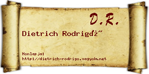 Dietrich Rodrigó névjegykártya